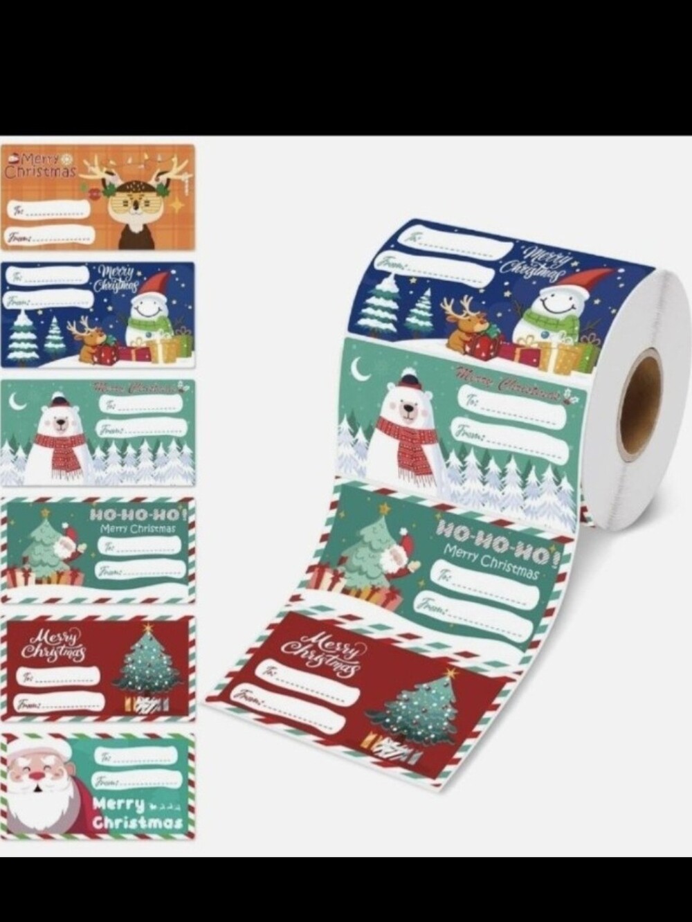 Roll 500 Christmas Tags